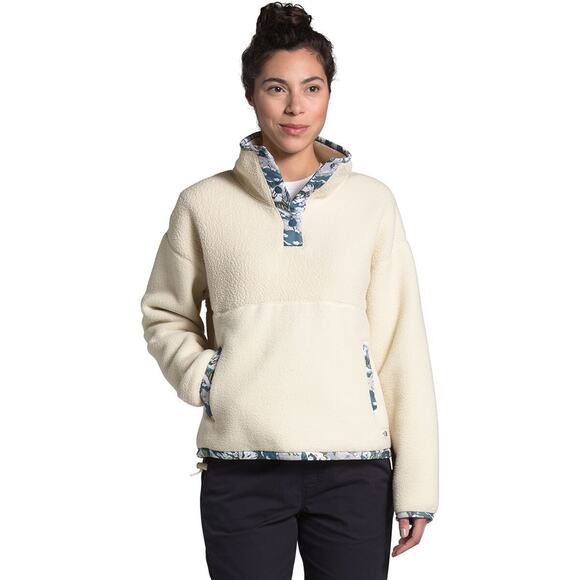 North Face x Liberty Cragmonth Cream + Blue 1/4 Snap Fleece Pullover Large - Picture 1 of 11